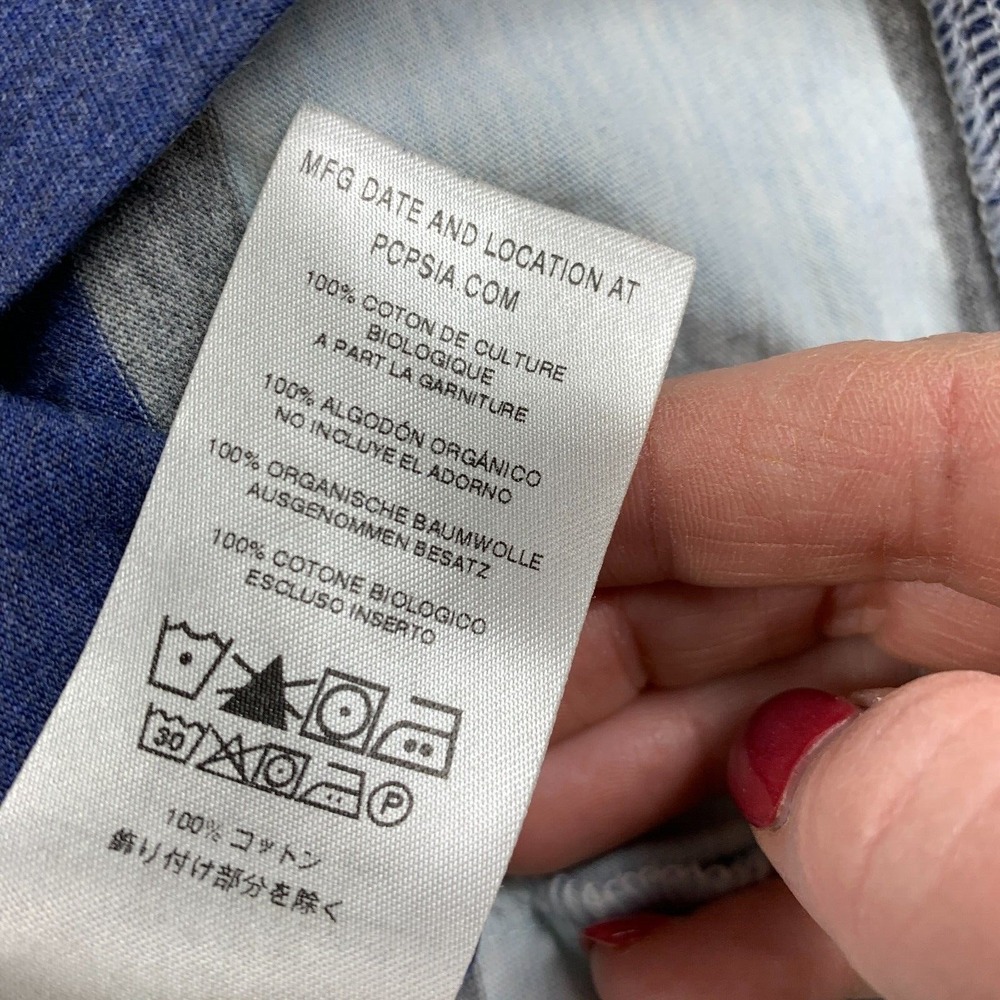 Patagonia Squeaky Clean Polo Mens Large Blue Grey Striped Front Pocket Shirt - Picture 10 of 12